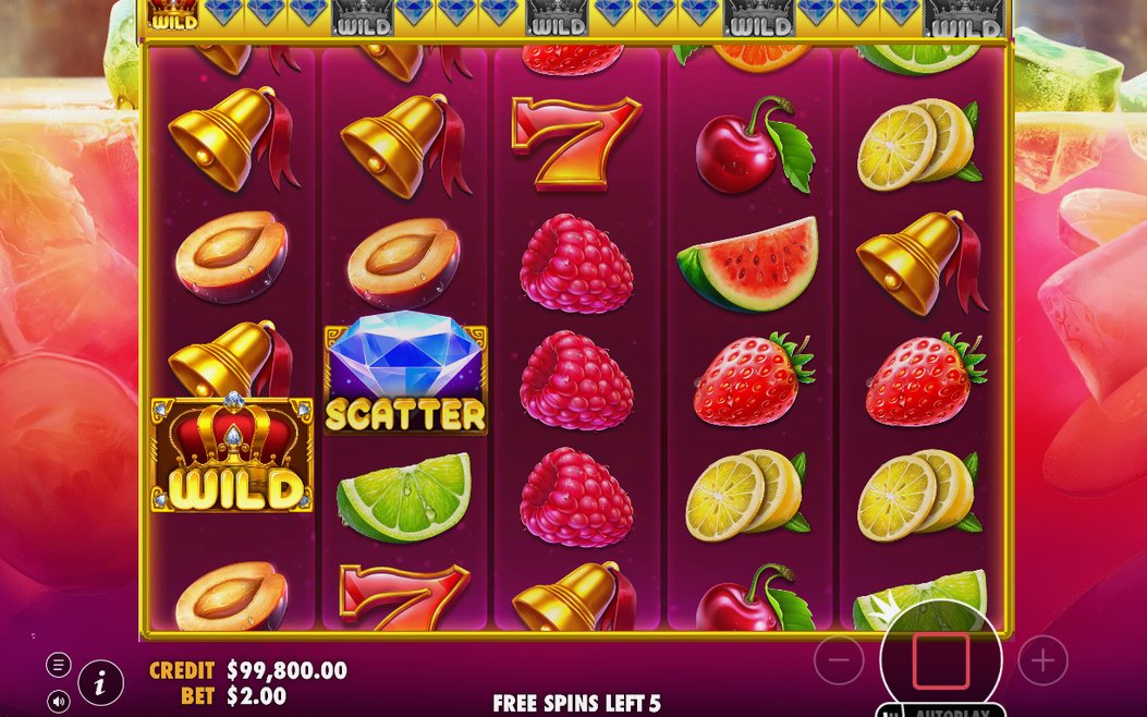 Free Spins screen with spins left and WILD block