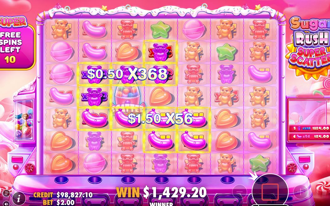 Free Spins (Standard) round after a scatter trigger