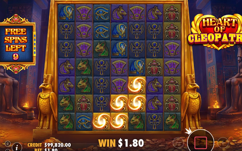 Second Free Spins screen, the round continuing across spins