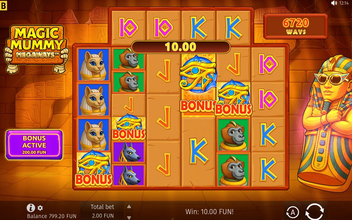 Refilling sequence with winning tiles bursting and symbols dropping